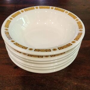 Buffalo Restaurant Commercial China Bowls Oakbrooke Gold ATOMIC set of 6